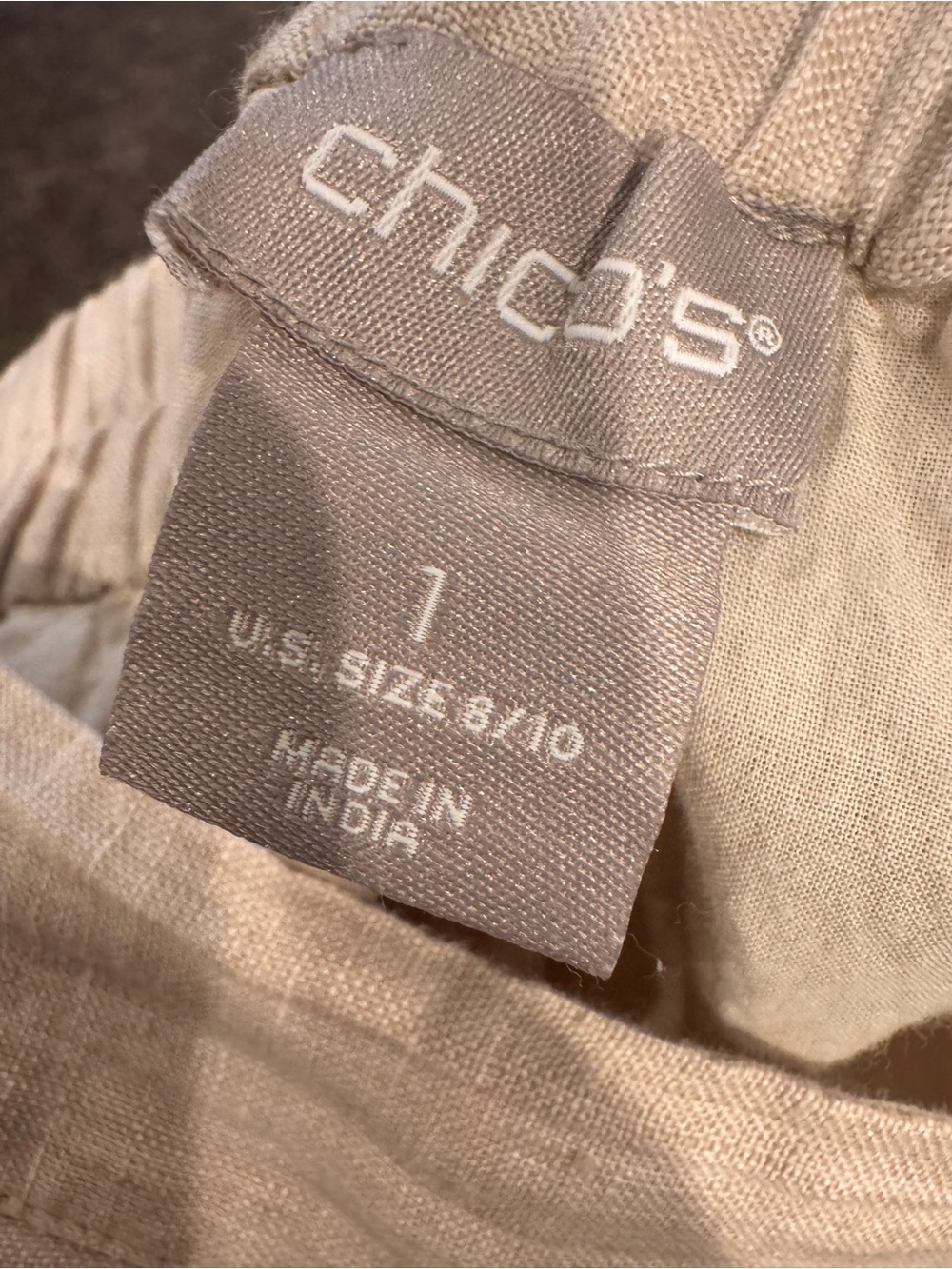Chico's 100% Linen Cream Eyelet & Crochet Midi Skirt - Picture 5 of 6